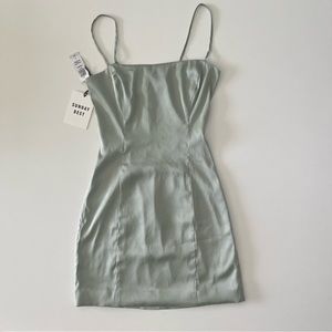 Sage Green Silky Aritzia Mini Dress